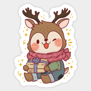 Cute Deer Present Sticker